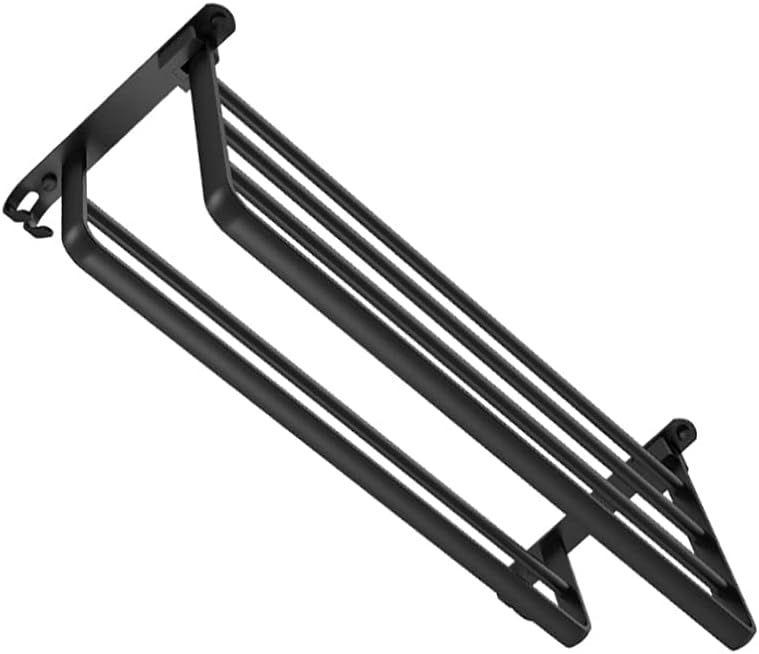 Cabilock Self Adhesive Wall Mounted Storage Rack in Black Aluminum
