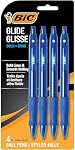 BIC Glide Bold Blue Ballpoint Pens, Bold Point (1.6 mm), 4-Count Pack, Retractable Ballpoint Pens With Comfortable Full Grip