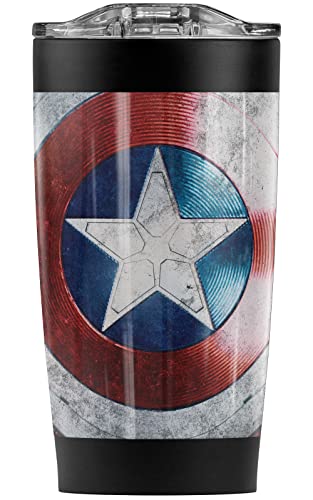 Marvel Falcon and Winter Soldier The Shield Stainless Steel Tumbler 20 oz Coffee Travel Mug/Cup, Vacuum Insulated & Double Wall with Leakproof Sliding Lid | Great for Hot Drinks and Cold Beverages Marvel Falcon and Winter Soldier The Shield Stainless Steel Tumbler 20 oz Coffee Travel Mug/Cup, Vacuum Insulated & Double Wall with Leakproof Sliding Lid | Great for Hot Drinks and Cold Beverages