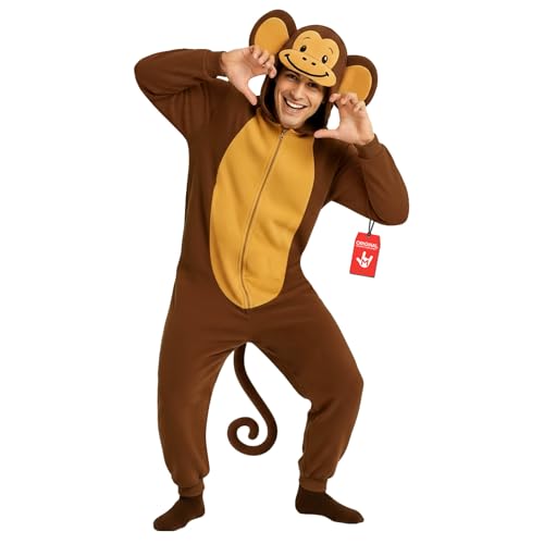 Morph Monkey Costume Adult Monkey Jumpsuit Adults Animal Jumpsuit For Men Halloween Costumes For Adults Medium