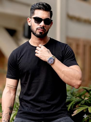 Image of RodZen 100% Pure Cotton Round Neck Regular Fit Plain Solid Half Sleeve T-Shirt Combo for Men & Boys (Pack of 2,3,4 Available in Size S to 2XL)