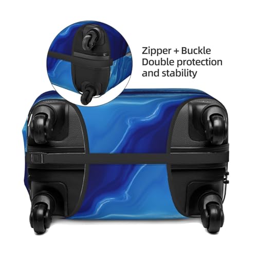 Abstract Deep-Blue Ink Marble Elastic Travel Luggage Covers Dustproof Scratch-Resistant Suitcase Protector Fit 22-24 Inch2