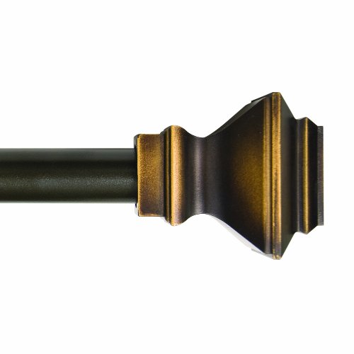Kenney Lincoln Window Curtain Rod, 90 to 130-Inch, Oil Rubbed Bronze