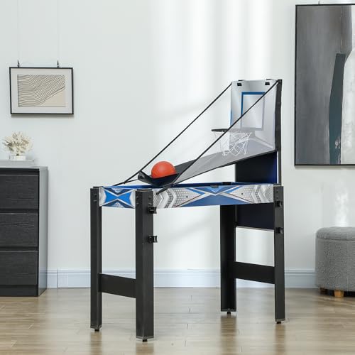 SPORTNOW Multigame Spieltisch 5 in 1 inklusive Billard, Tischtennis, Hockey, Basketball, Bogenschießen, Spieletisch mit Zubehör, Pfeil und Bogen 91 x 45,5 x 76 cm – Bild 3