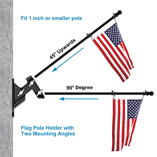 Glorya Flag Pole, 6Ft Flag Poles For 3X5 Flags Outdoor, 1" Flagpole Kit For Outside House With Stainless Steel Holder, Tangle Free Mount And Portable For Rv, Boat, Truck Use, Black #TOP2