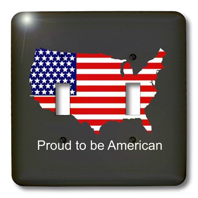 Interrupteur à baïonnette Proud to Be American au motif graphique 3dRose
