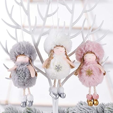 3 piezas Navidad colgante adorno nieve ángel muñeca colgante decoración navidad árbol colgante adornos navidad artesanía elfos decoraciones decoraciones árbol de navidad Cover