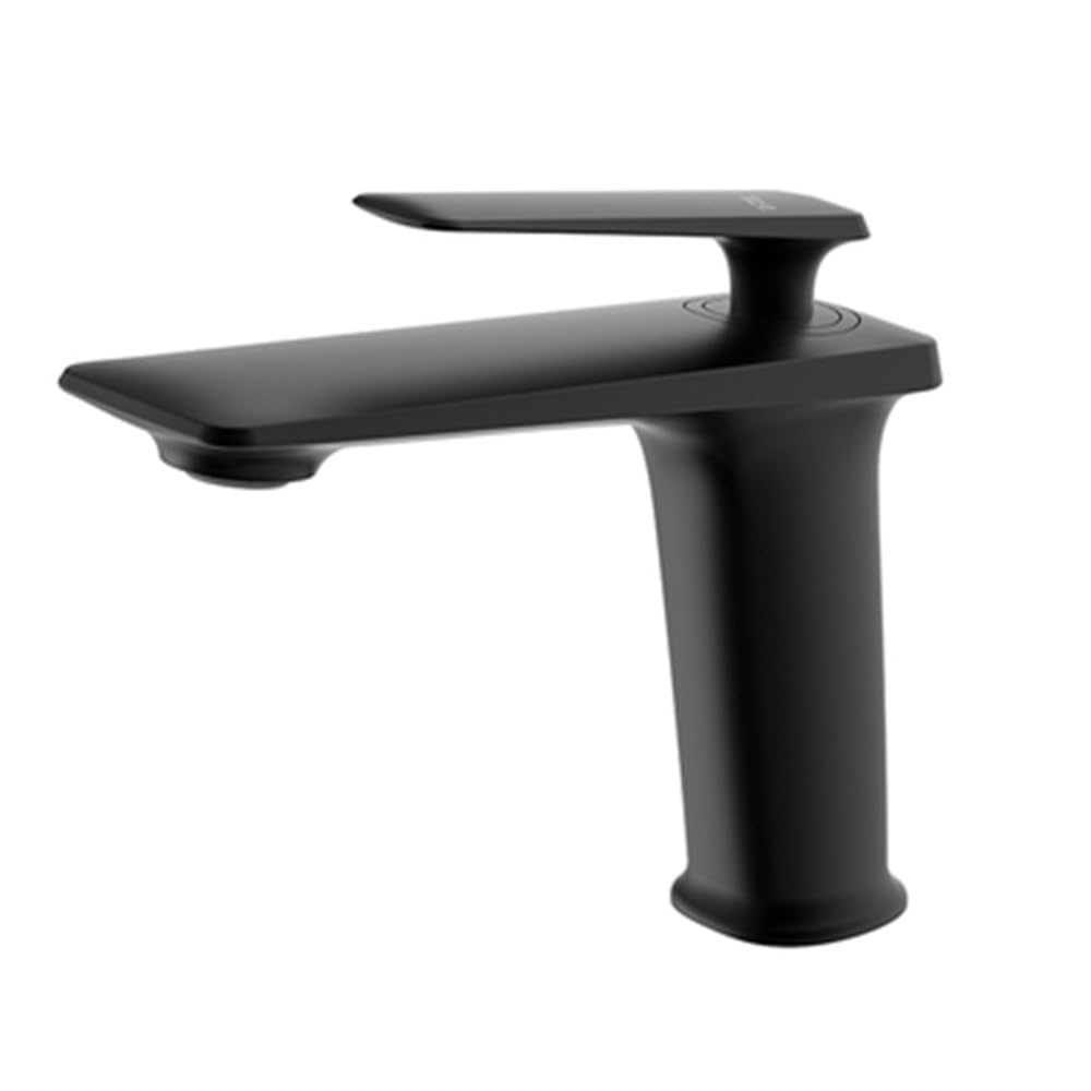 Robinet de lavabo de luxe or rose et noir mat au design moderne pour salle de bains