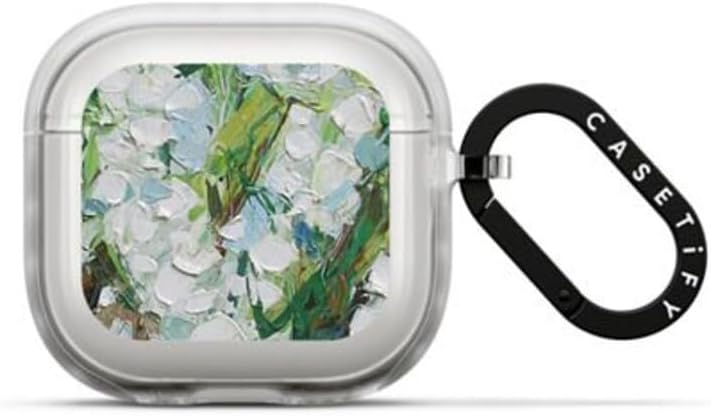 CASETiFY Impact Airpods (4th Gen) Case with Ring - Wild Squill Flowers - Frost