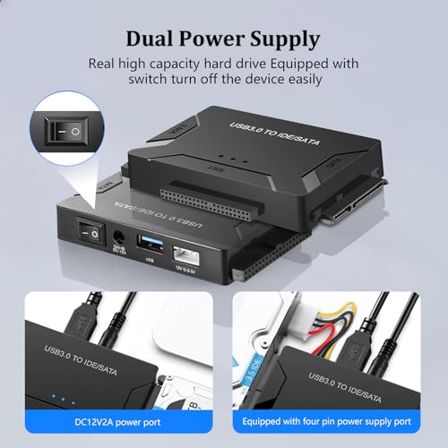 Adaptador Universal USB 3.0 y Type C a SATA IDE miniatura 5