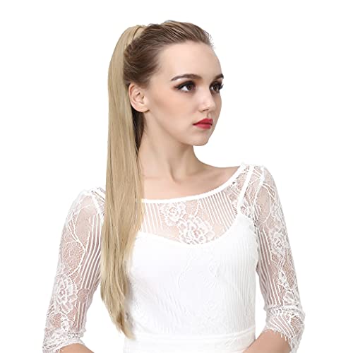 Hairpiece Claw In Ponytail Synthetic Fake Hair Extension Long Straight Afro Overhead Tail False Pigtail Blonde Clips Tail Dark Brown 26Inches #TOP5