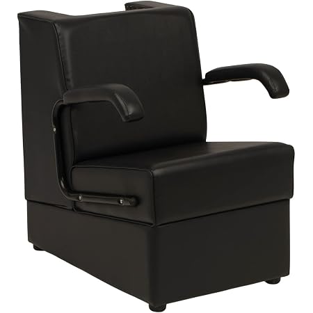 Ikonna Hair Dryer Chair – Black with Wood Armrests for Wall-Mounted Dryers main image 1