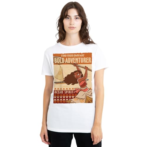 T-shirt Femme Moana Disney en coton blanc Moana Bold Adventurer