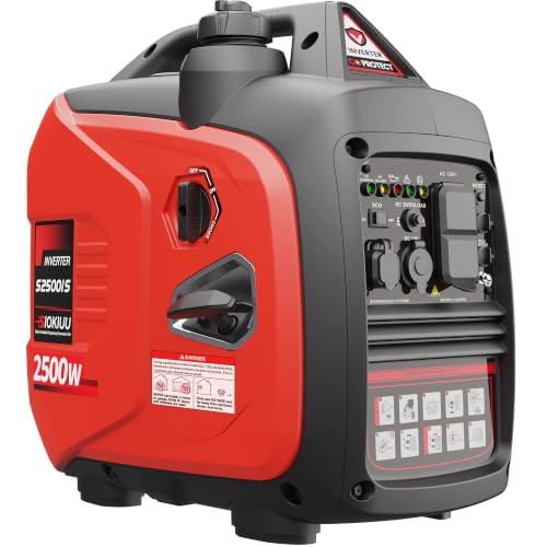 SIOKIUU 2500W Portable Generator Super Quiet Inverter Generator Ultra Lightweight for Home Backup...