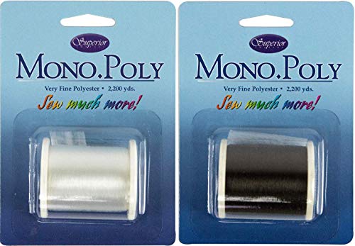 Bundle of Superior Monopoly Transparent/Invisible Thread Spool of Each Clear and Smoke 2200 yds Each Color