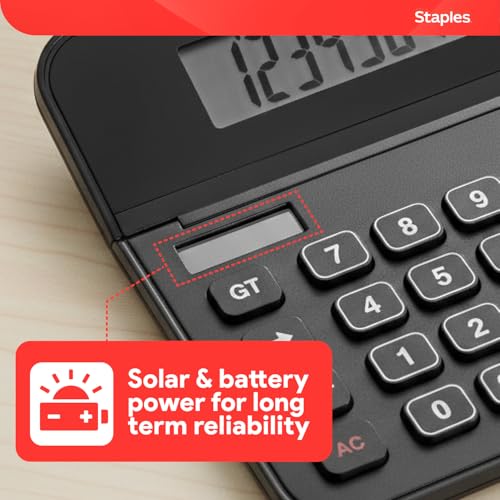 Calculadora solar de 10 dígitos Staples para evitar errores en cuentas de negocio 4