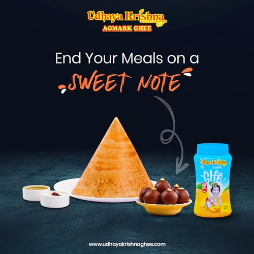 Image of Udhayakrishna Ghee 500ml (Pack of 1) | Authentic and Traditional, Rich in Aroma and Flavor, Pure and Natural Ghee Perfect For Traditional Recipes