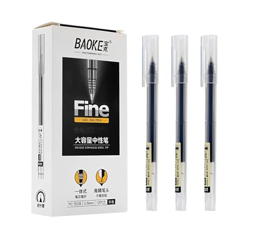 BaoKe PC5028 Bolígrafo Gel 0.5mm Pack 12 Tinta Negra miniatura 2