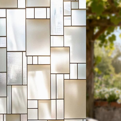 Image of Nuxovilar Sparkle Stained Glass Style Window Film 17.5x39.4 PVC