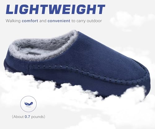 Image of KuaiLu Mens Slippers Orthopedic Arch Support Suede Fluff Plush Home Shoes | Comfortable Plantar Fasciitis Slip-on Bedroom Warm House Garden Footwear Fuzzy Clogs Slippers Indoor Outdoor Pantuflas