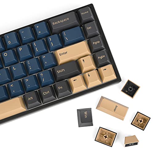 Image of Guffercty kred XDA Profile Minimalist White Keycaps 75 Percent Dye-sub PBT Keyboard Caps with ISO Keys for MAC 60% 65% 75% 96% Mechanical Keyboard (Minimalist-A Japanese) (Blue Samurai)