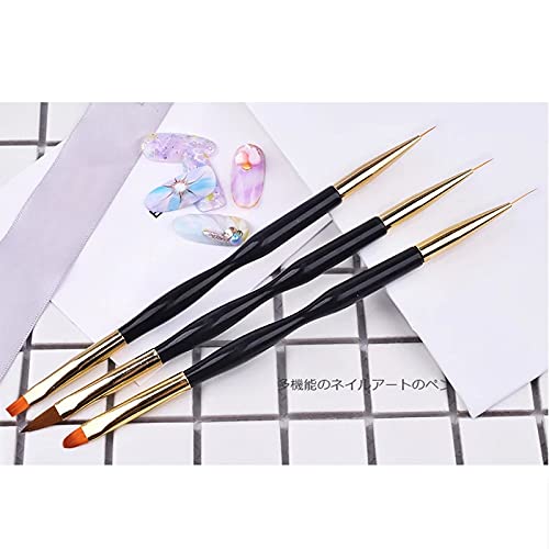 3 Teilig Nägel Pinsel Pinselset für Nailart Gelnägel Pinsel Set für UV Gel und Acrylfingernägel Nagel Kunst Malerei… – Bild 8