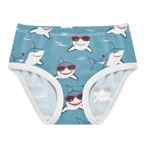 ZZKKO Sunglasses Sharks Ocean Girls Underwear Toddler Panties for Girls Comfort Brief Size 2-8T