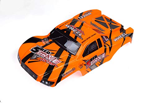 Custom Orange Body for 1/10 Scale RC Car (Truck not Included)