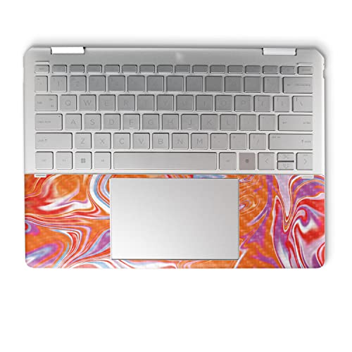 Image of MightySkins Carbon Fiber Skin Compatible with HP Spectre x360 14 inch (2022) Full Wrap Kit - Orange Swirl | Protective, Durable Textured Carbon Fiber Finish | Easy to Apply | Made in The USA