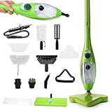 H2O MOP X5 Steam Mop & Large Mop Head - 11pc - For Cleaning Hardwood and Kitchen Tile Floors, Grout Cleaner, Upholstery Cleaner and Carpets