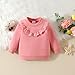 Yanmucy Toddler Baby Girl Clothes Lace Ruffle Cotton Pullovers Sweatshirt Long Sleeve Crewneck Sweatshirts Casual Jumper Top (US, Age, 6 Months, 9 Months, Pink)