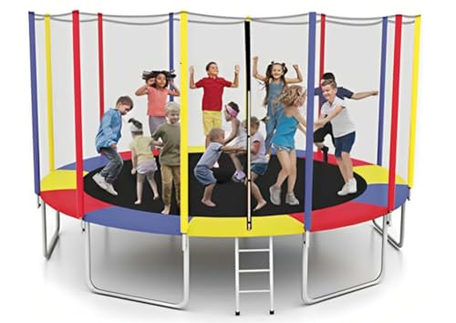 Image of STEP OVER 6FT,8FT,10FT,12FT, 14FT, 16FT Trampoline (14 FEET) for Kids /Adults || Indoor /Outdoor (Supports Upto 275kgs)||Enclosure net and Poles Safety Pad Jumping Mat ||Heavy Duty||2026 Edition