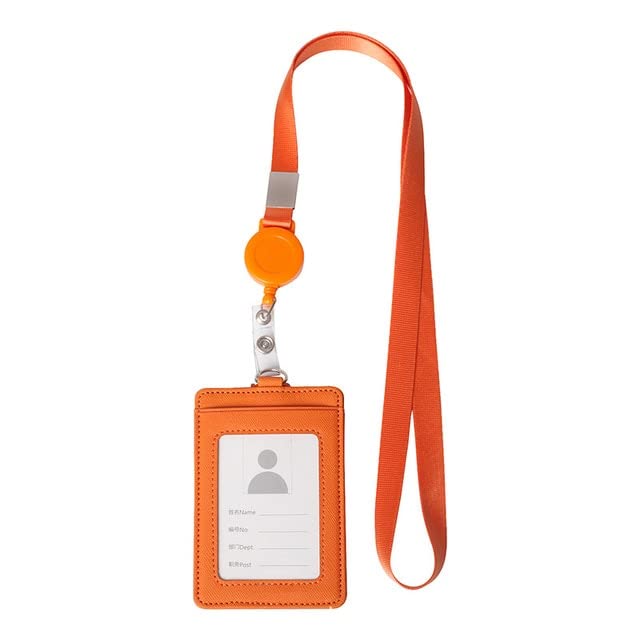 Identyfikator, identyfikator 4 etui na identyfikatory PC Etui na identyfikatory ze skóry Pu Zwijana smycz Etui na dowód osobisty Etykieta z imieniem Przenośne szkolne rękawy biurowe Proste (Color : Y