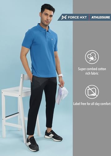 Image of Force NXT Polo Neck T-Shirt for Men Pack of 1 | Regular Fit T-Shirt for Men | Premium Super Combed Rich Cotton Polo Shirt | Men's Ultra Soft Half Sleeve T-Shirt