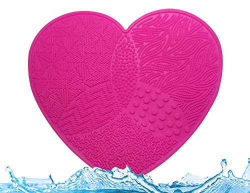 LARGE Brush Cleaning Mat，Makeup Brush Cleaning Mat Silicon Makeup Brush Cleaning Mat，Makeup Brush Cleaner Pad Cosmetic Brush Cleaning Mat Portable Washing Tool Scrubber with Suction Cup