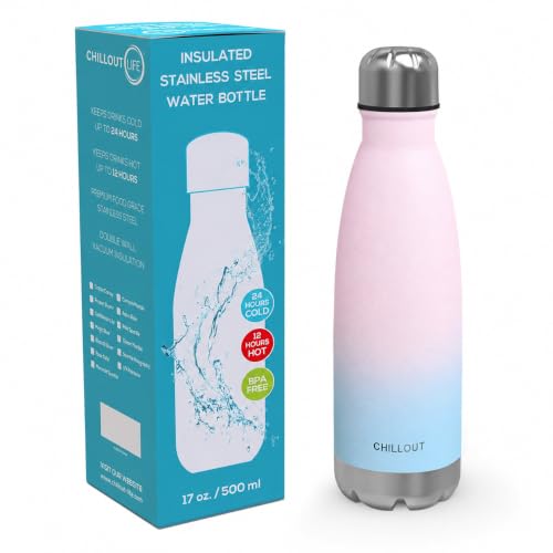Image of CHILLOUT LIFE 17oz Insulated Stainless Steel Water Bottle, Leak Proof