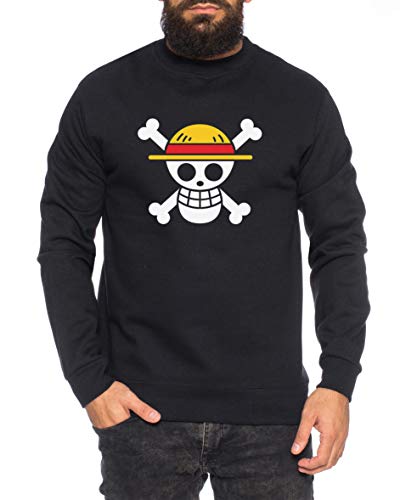 Logo Pirate Sweat-Shirt pour Homme Ruffy One Nami Lysop Piece Portgas D, Farbe2:Noir, Größe2:Small