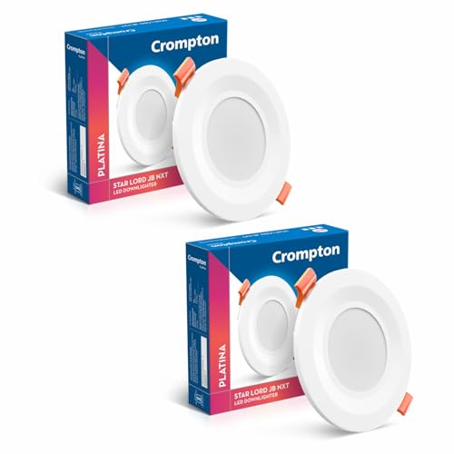 Image of Crompton Star Lord JBNXT Junction Box Downlighter | 5W | Round | Warm White | Pack of 2 | Junction Box | Cutout: 3 inch, 75 mm | For use in halls, bedroom, kitchens, office, stores