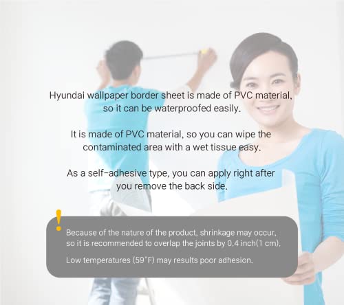 (Pack Of 2) Flower Modeling Self-Adhesive Peel And Stick Wall Lines Wallpaper Border For Diy 13 Ft(4 Meter) With Applying Tool - Gold Brown #TOP2