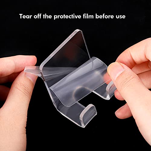 Jetec 8 Pieces Self Adhesive Razor Holder Hooks Shower Hook With Acrylic Adhesive For Razor Bathroom Kitchen Organizer For Razor Plug Towel (Clear) #TOP1