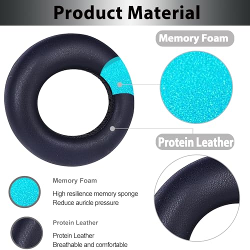Image of Adhiper PS5 Replacement Ear Pads Cushions for Sony PlayStation 5 Pulse 3D PS5 Wireless Headset, Ear Pads for Sony PS5 and Pulse 3D with Noise Isolation Memory Foam & Soft Protein Leather(Blue)