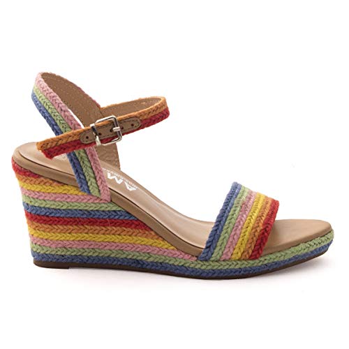 PAYMA - Sandalias Cuñas de Esparto Yute de Mujer. Esparteras. Planta Interior...