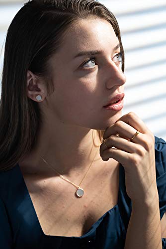 S.Leaf CO-N050-G Minimalism Round Mother Of Pearl Necklace Sterling Silver Circle Disc Pendant Shell Pendant thumb #3