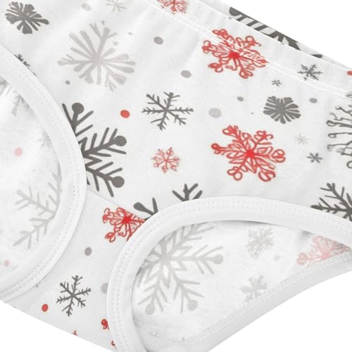Girls' Cotton Briefs Organic Cotton Toddler Underwear for Kids Christmas Snowflake4