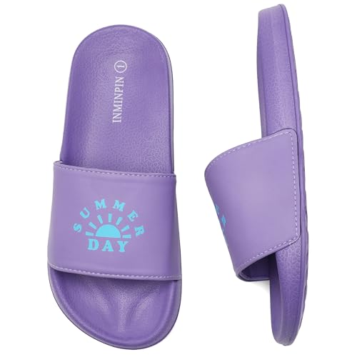 Image of INMINPIN Kids Boys Girls Slides Sandals Beach Pool Shower Shoes