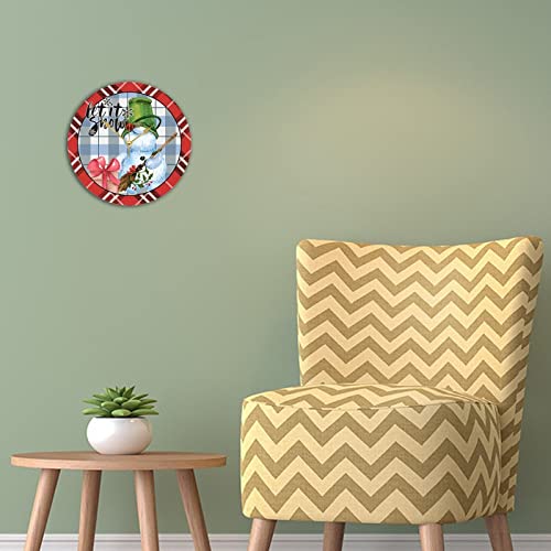 Horloge rustique de Noël quartz en bois Let It Snow - 3