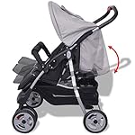 yorten Baby Zwillingswagen Klappbar mit Regenschutzhaube aus Stahl und Oxfordgewebe Rückenlehne Verstellbar 93 x 68 x 103 cm (L x B x H)