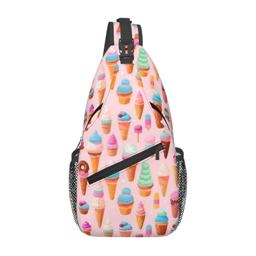 Mochila bandolera con estampado de helados para trekking miniatura 1