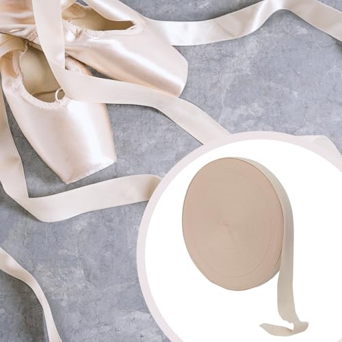 54.7 Yards Ballet Elastic Pointe Shoe Ribbons Roll, 7/8" Wide Stretch Satin Ribbon Roll, Minimalist Ballet Elastic Strap Stretch Ribbon for Women Girl Ballet Shoe Accessories, Ballet Pink3