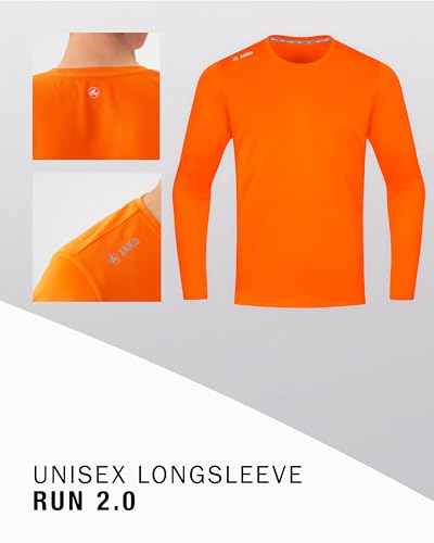 JAKO Herren Longsleeve Run 2.0, Neonorange, L